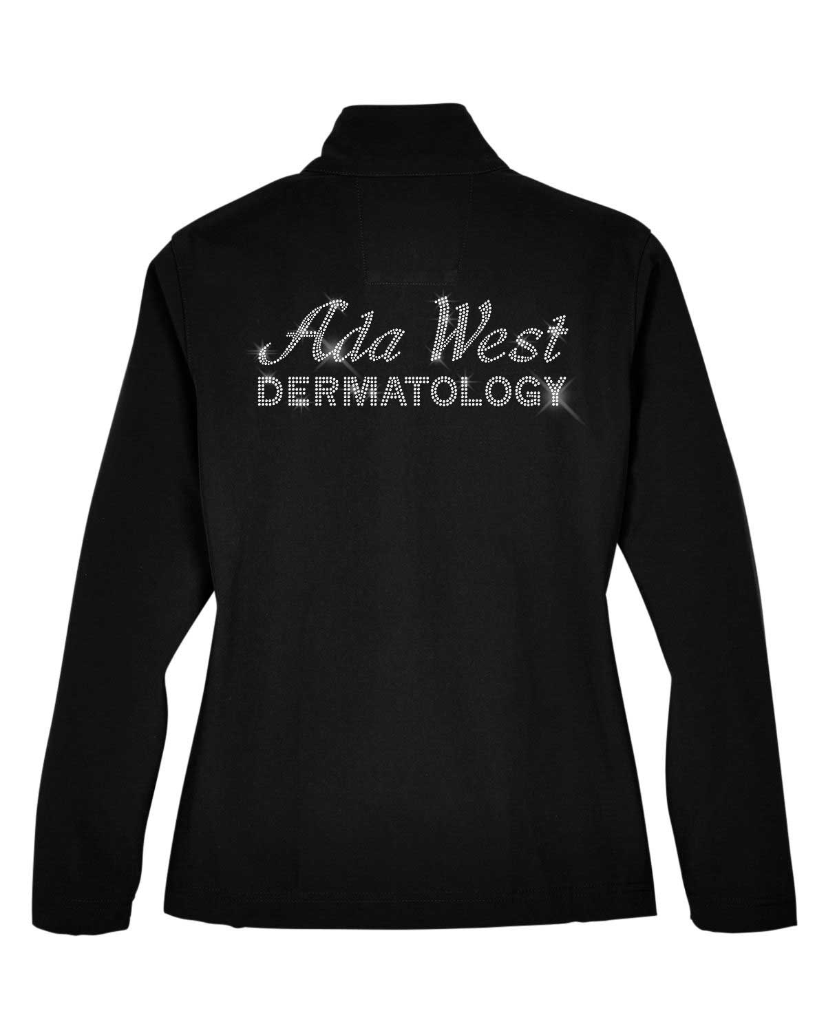 Ada West Dermatology rhinestone bling soft shell jacket