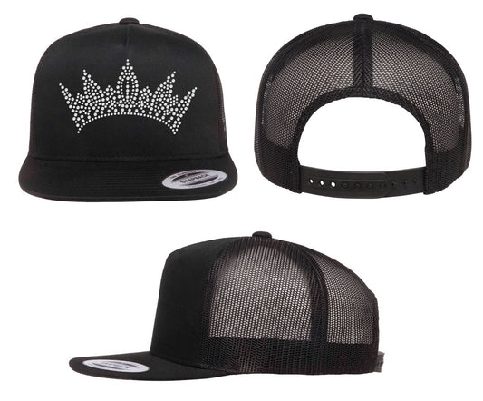 United States of America's Rhinestone Crown Bling Women's Trucker Hat