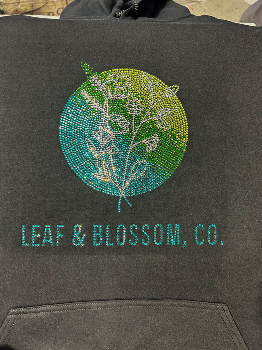 Leaf & Blossom Co. Unisex Rhinestone Hoodie