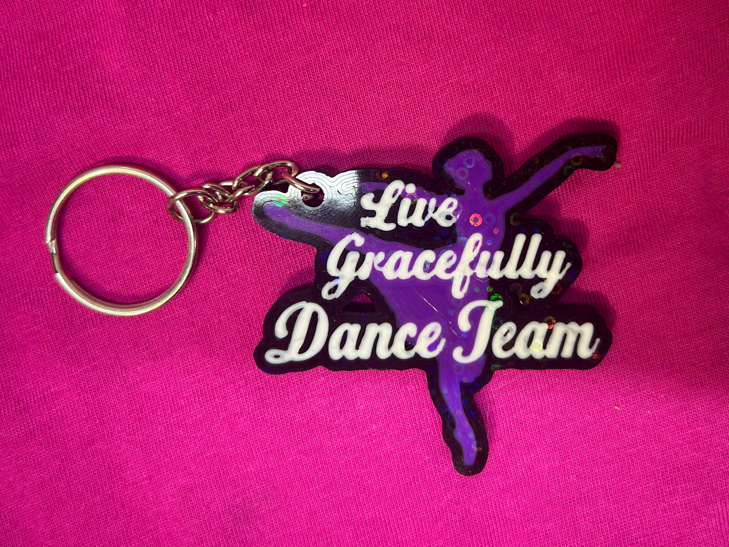 Live Gracefully Dance Team plastic keychain