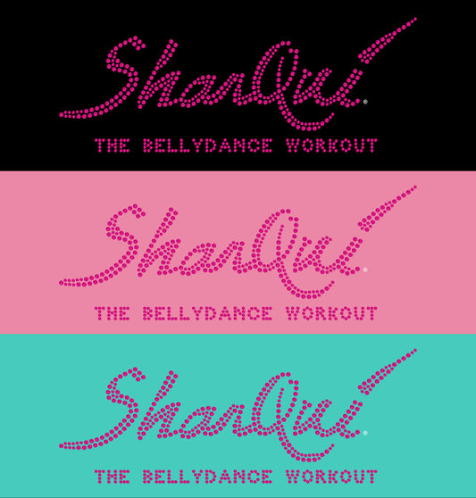 SharQui Bling Tank - French Turquoise tank with Fuchsia Hot Pink Rhinestones