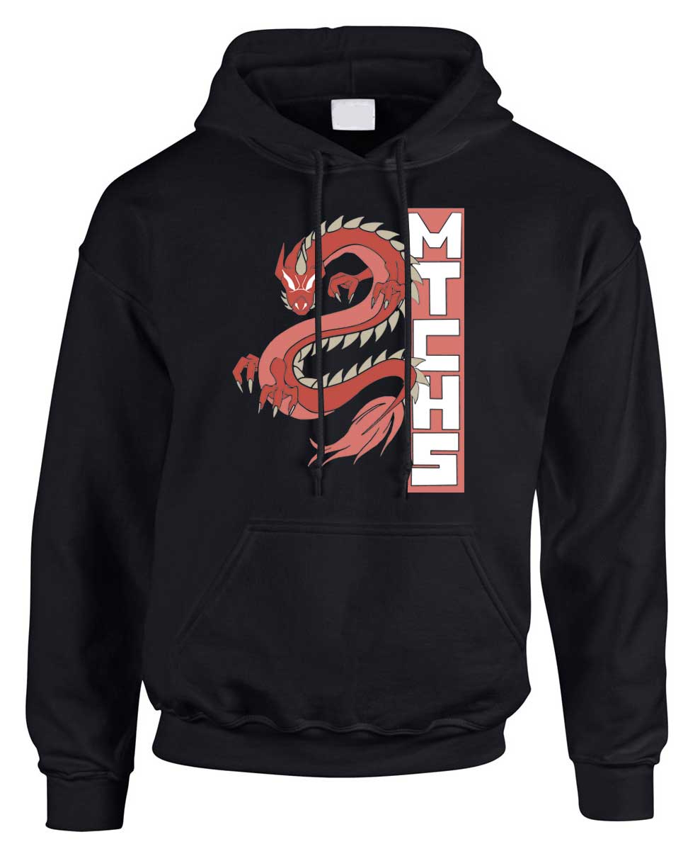 MTCHS vertical banner with dragon printed hoodie