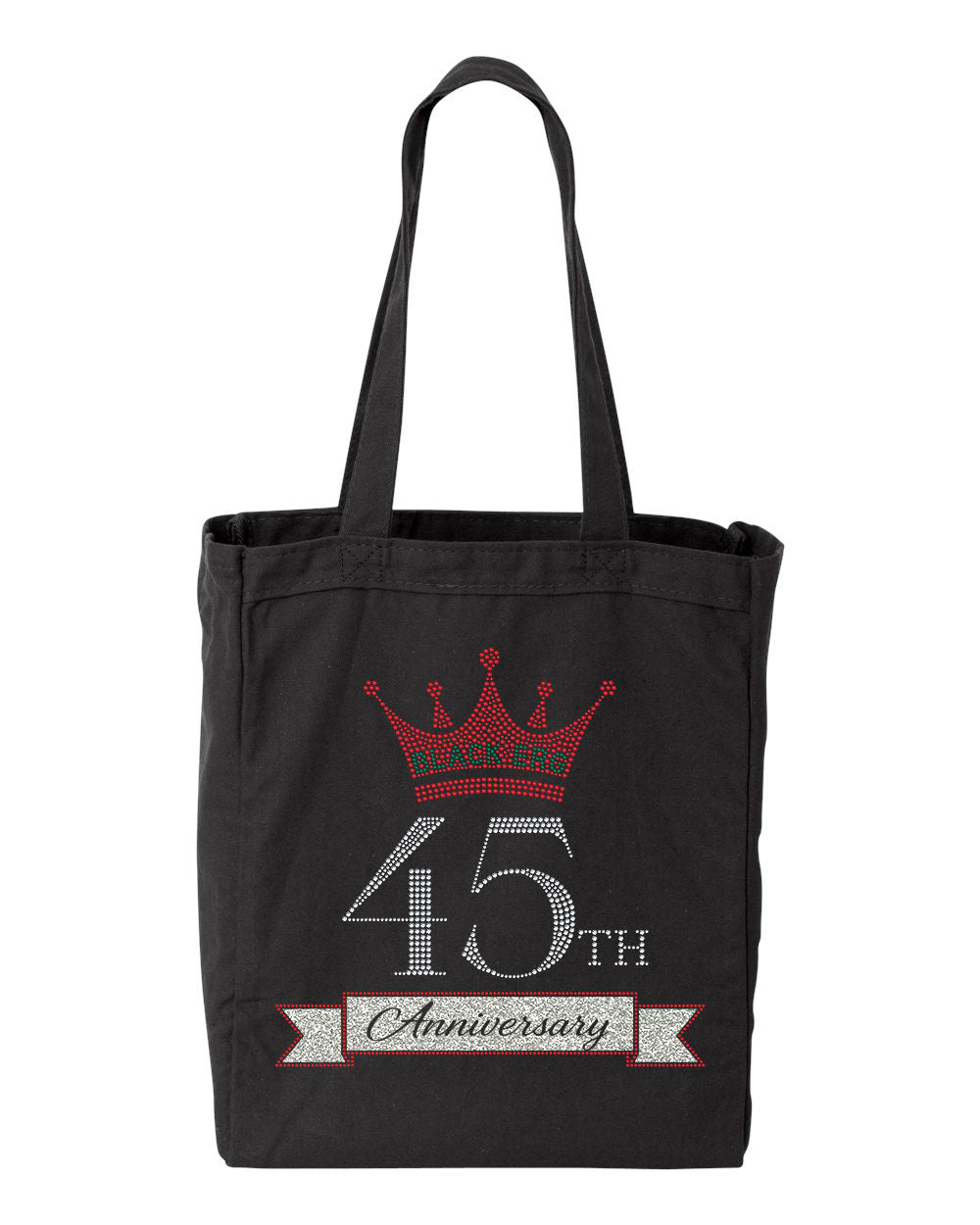 Black ERG 45th Anniversary Bling Tote Bag, Black