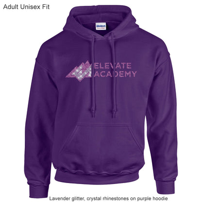 ELEVATE ACADEMY Adult Rhinestone Hoodie - glitter + rhinestones