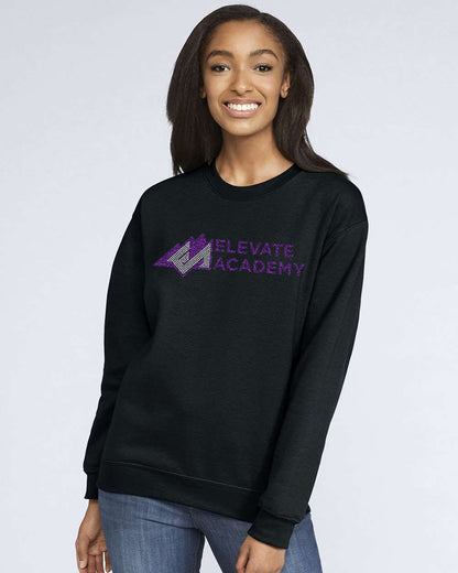 ELEVATE ACADEMY Sweatshirt, Bling black crew neck - glitter plus rhinestones