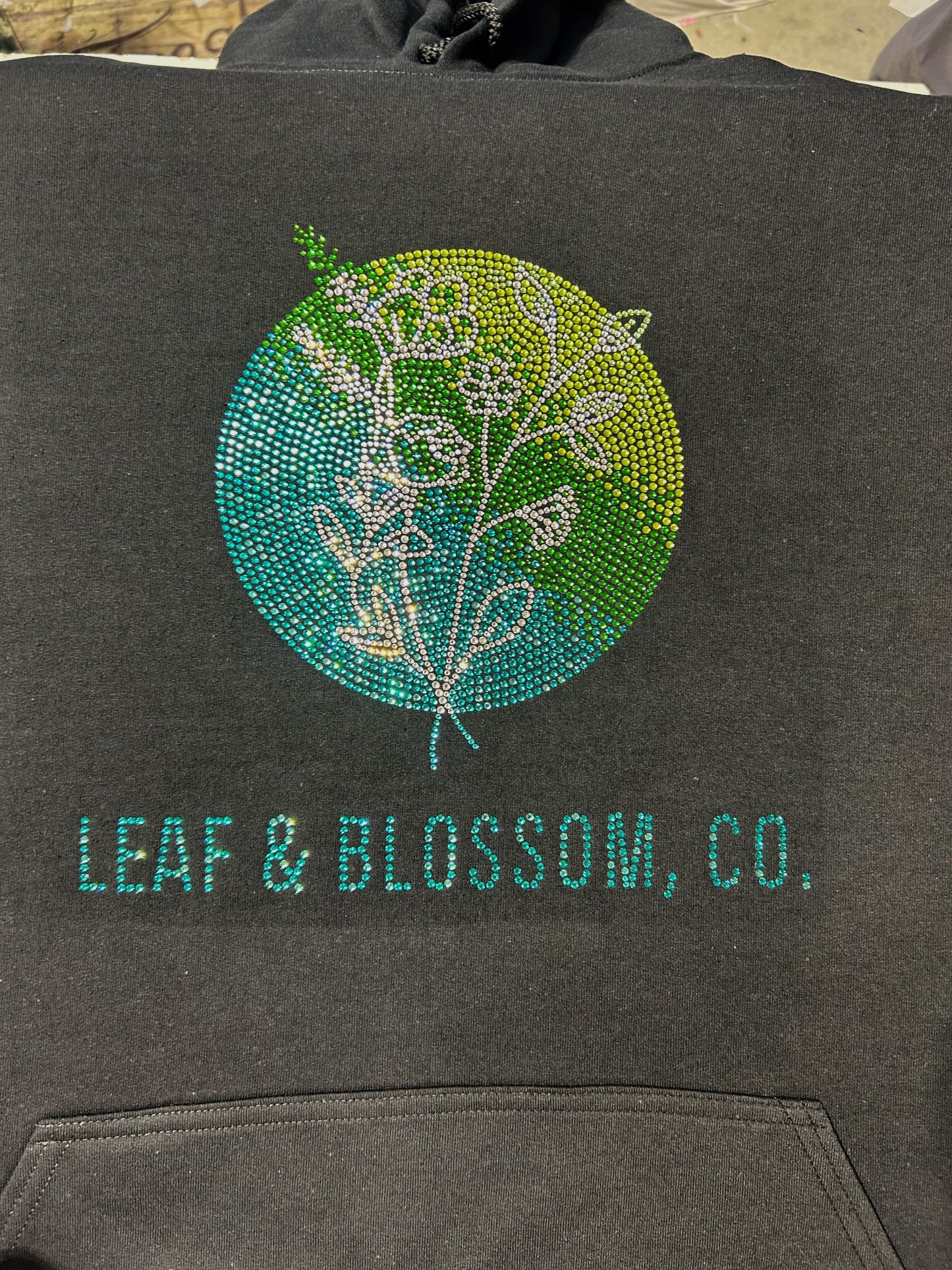 Leaf & Blossom Co. Unisex Rhinestone Hoodie