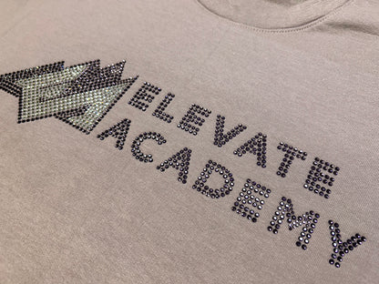 ELEVATE ACADEMY Sweatshirt, Bling lavender crew neck - all rhinestones