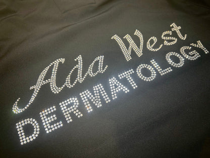Ada West Dermatology rhinestone bling soft shell jacket