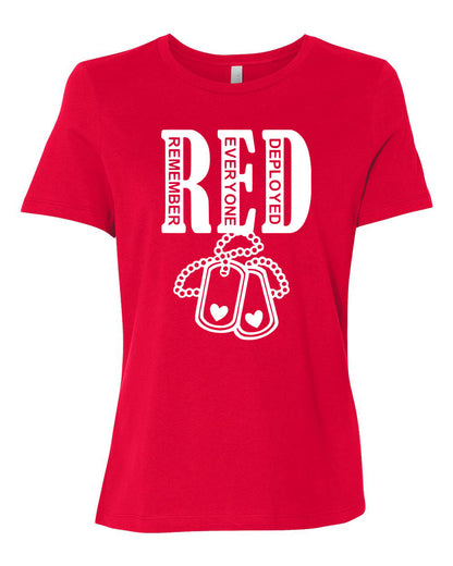 Remember Everyone Deployed - RED - Women's Crew Neck - Red