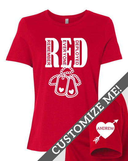 (Customizable) Remember Everyone Deployed - RED - Women's Crew Neck - Red