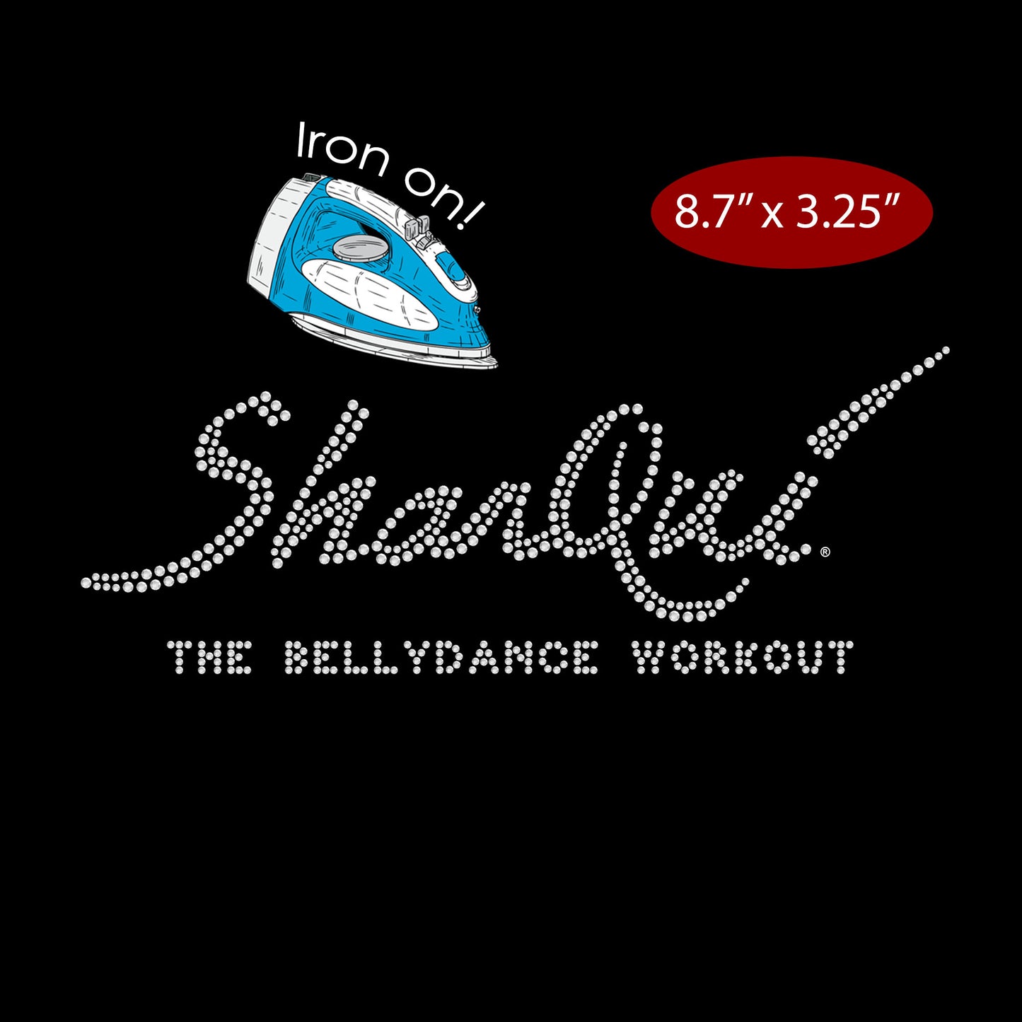 SharQui Bling Iron-on Transfer Rhinestone Applique - Crystal Clear stones